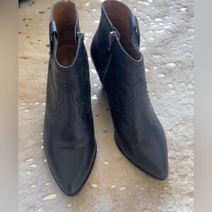 Frye Black Leather Ankle Booties